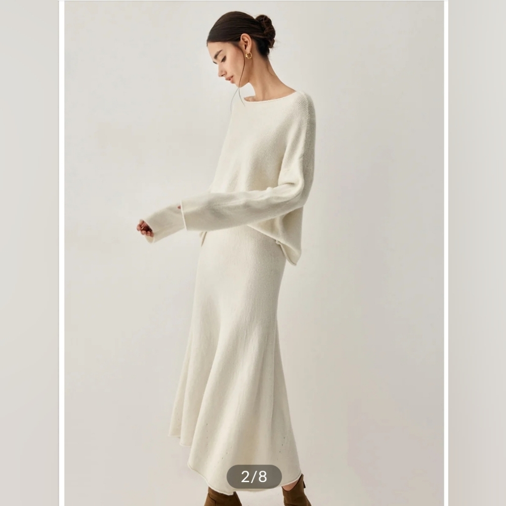 Oversized Sweater Two Piece Skirt Set - Picture 5 of 5
